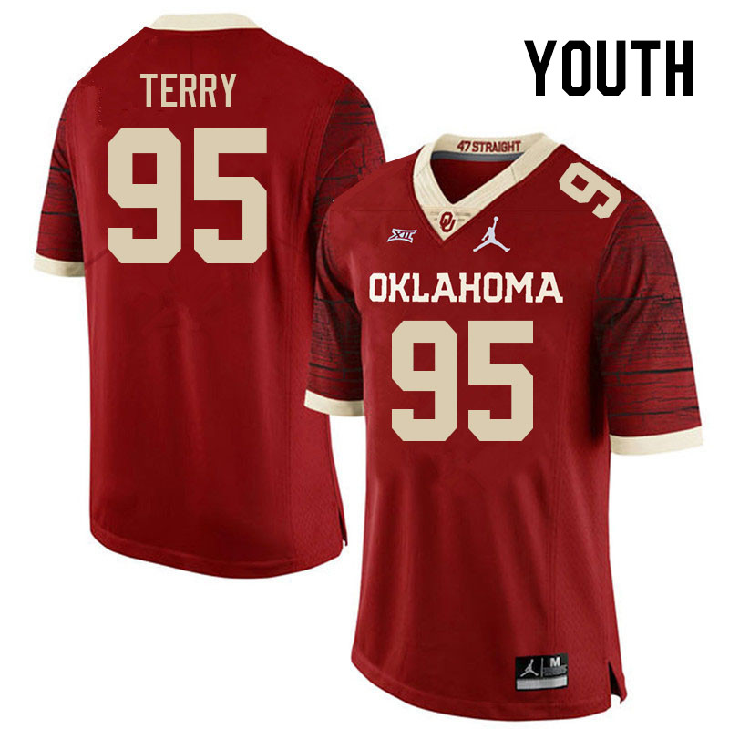 Youth #95 Da'Jon Terry Oklahoma Sooners College Football Jerseys Stitched Sale-Retro